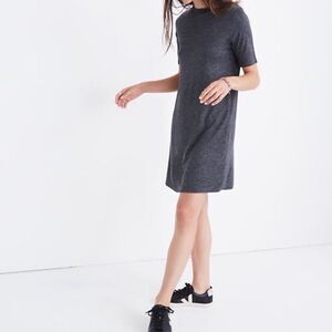 Madewell Mockneck Boxy Tee Dress In Gray Size XS
